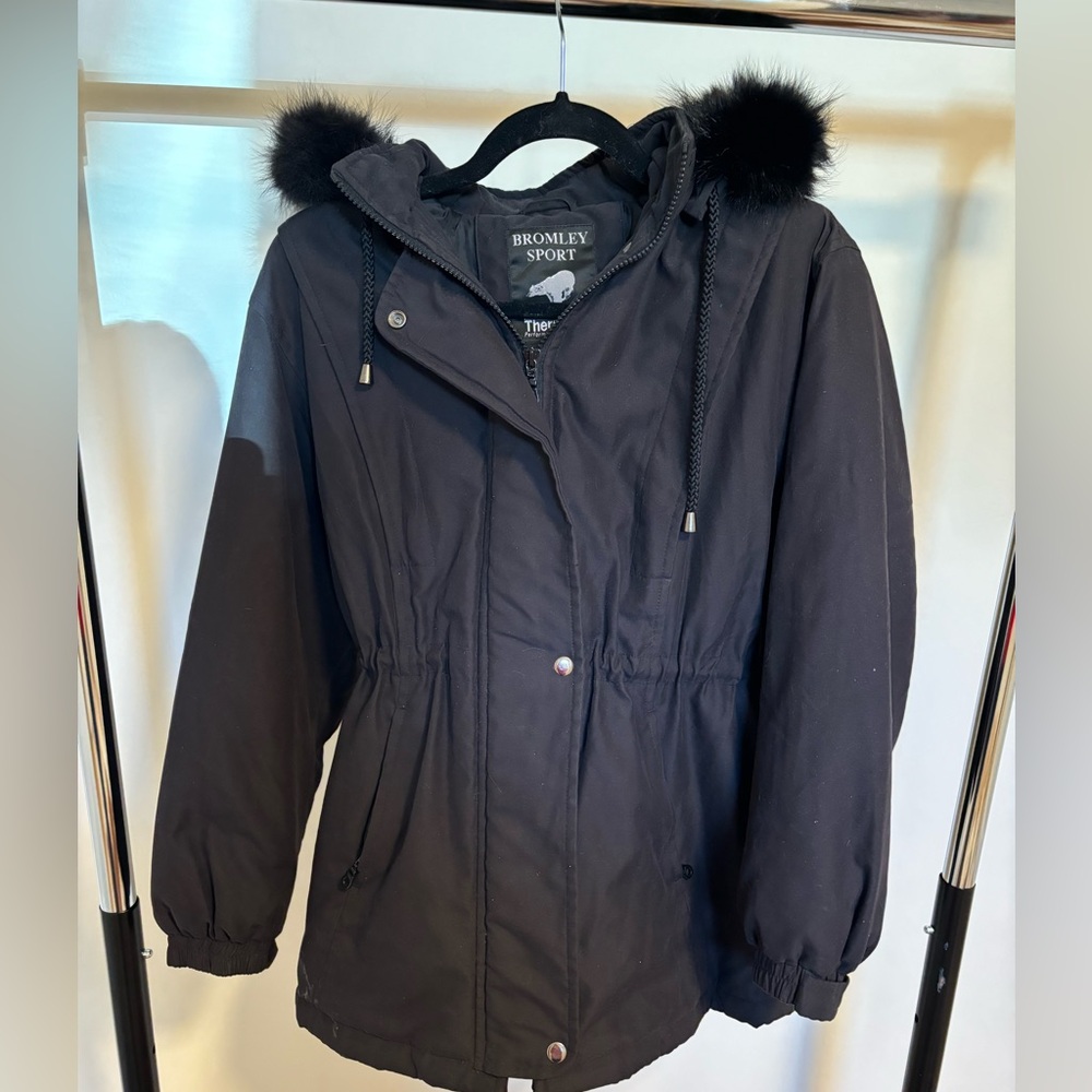 Coat with Fur Lined Hood